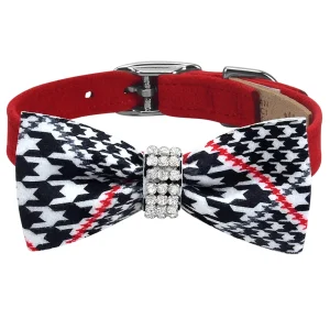 Classic Glen Houndstooth Bow Tie Collar