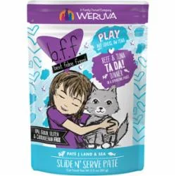 Weruva BFF PLAY TA DA Beef Pate Wet Cat Food - 3 Oz Pouch - Case of 12