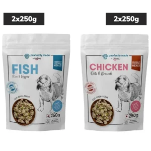 Pawfectly Made By Licious Chicken Oats & Broccoli and Fish Rice & Veggies Home Meal for Dogs Combo