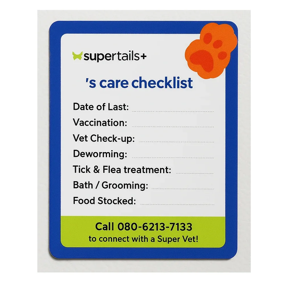 SuperTails+ Pet Care Checklist Fridge Magnet | Track Your Pet’s Health with Ease R
