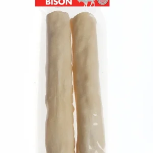 Tasman's Natural Pet Bison Rawhide 9" - 10" Large Rolls Dog Natural Chews - 2 Pack