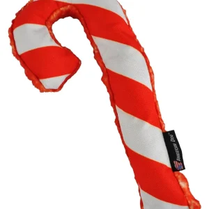 Candy Cane Dog Toy - Floating Nylon Squeaky Toy for Festive Play