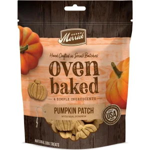 Merrick Treats Oven Baked Pumpkin Patch with Real Pumpkin Baked Dog Treats - 11 oz