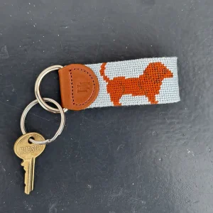 Dachshund Needlepoint Key Fob