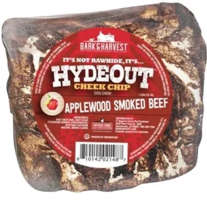 Bark + Harvest by Superior Farms HydeOut Beef Cheek Chips Applewood Smoke Flavored Dog Natural Chews - 3ct Bag