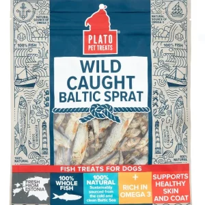 Plato Pet Treats Baltic Sprat Dog Jerky Treats - 3 oz Bag