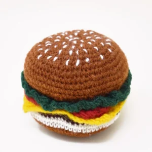 HAMBURGER CROCHET DOG TOY