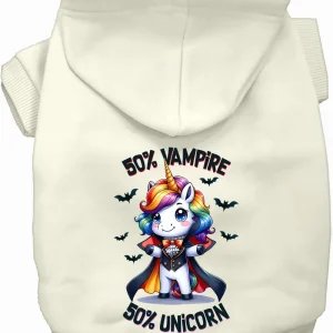 50 Percent Vampire and Unicorn Halloween Pet Hoodie