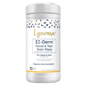 Proden Plaqueoff Pure Moisturizing EZ- Derm Facial & Tear Stain Unscented Wipes for Dogs and Cats - 70ct