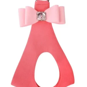 Susan Lanci Electric Pink Step in Harness with Puppy Pink Big Bow