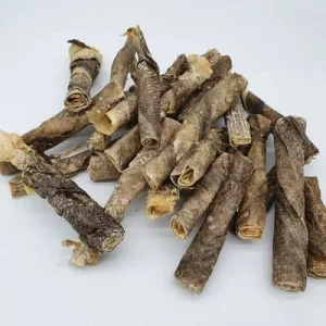 Tickled Pet All-Natural 6" Icelandic Codfish Skin Rolls Dehydrated Dog Chews - Case of 25 Rolls