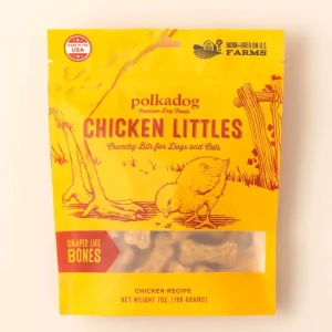 Polkadog Chicken Littles Bone Shaped Crunchy Dog and Cat Dog Treats 7 oz
