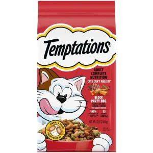 Whiskas Temptations Block Party BBQ with Beef Chicken and Cheese Crunch and Creamy Adult Dry Cat Food