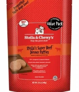 Stella & Chewy's Frozen Dog Food Dinner Patties Beef - 12 lbs