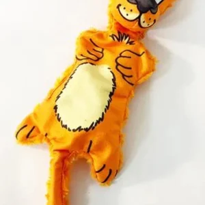 Cliff Cat Plush Dog Toy - Crinkly & Cuddly 17 in Orange