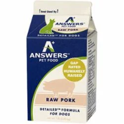 Answers Frozen Dog Food Detailed Pork -1 lb
