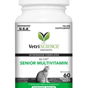 Vetriscience Labs NuCat Senior Cat Multi-Vitamin Tablet Cat Supplements - 60 ct Bottle