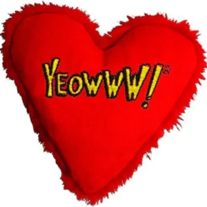 Ducky World Yeowww!® Hearrrt Attack “YEOWWW!” Catnip Toys Yellow Color 4 Inch