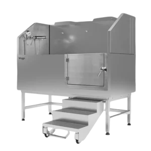 Dog Grooming Stational Tub with Lift-up Door Silver by Waggz