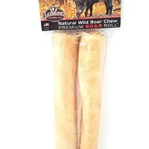 Tasman's Natural Pet Rawhide 9" - 10" Wild Boar Large Rolls Dog Natural Chews - 2 - Pack