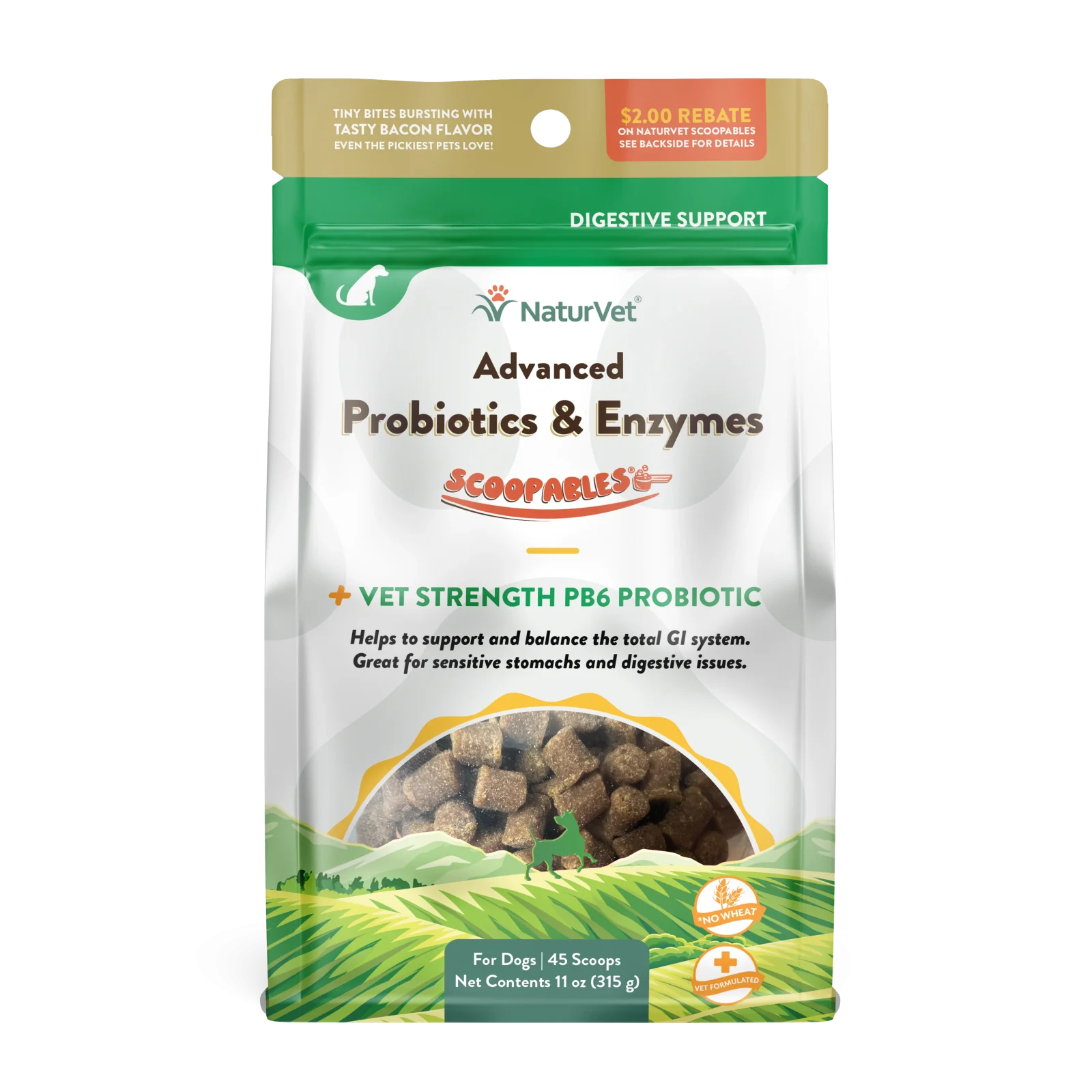 NaturVet Scoopables Advanced Probiotics and Enzymes for Dogs 11 oz