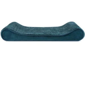 Furhaven Minky Plush & Velvet Luxe Lounger Orthopedic Pet Bed - Spruce Blue (Large)