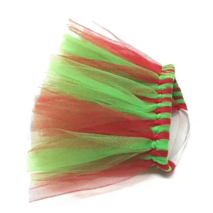 Red & Green Christmas Dog Tutu Skirt - Holiday Tulle Pet Skirt