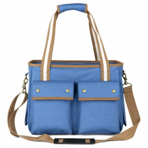 Pet Life ® Dual Snap Pocketed Fashion Designer Canvas Travel Pet Dog Carrier