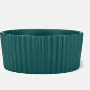 Large Teal Ripple Bowl