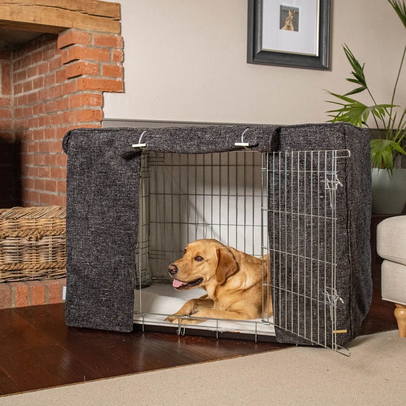 Dog Crate Cover In Obsidian Minerals by Lords & Labradors