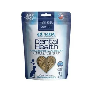Get Naked Grain-Free Dog Chewy Dental Bones Mint - Medium - 6.6 Oz