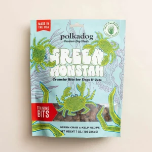 Polkadog Green Monstah Training Bits Crunchy Dog and Cat Dog Treats 7 oz