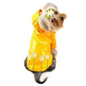 Klippo Polka Dots & Daisies Dog Raincoat with Soft Cotton Lining