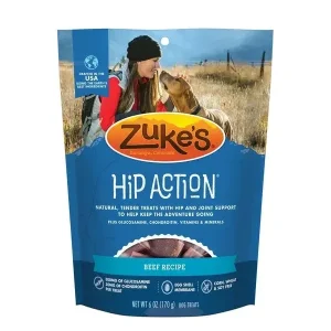 Zuke's Hip and Joint Support Beef Recipe Senior Adult Soft and Chewy Dog Treats