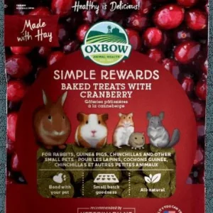 Oxbow Simple Rewards Baked Treats with Cranberry - 2 oz Bag