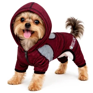 Pet Life ® Active 'Fur-Breeze' Medium-weight 4-Way-Stretch Full Body Hooded Dog Yoga sweater