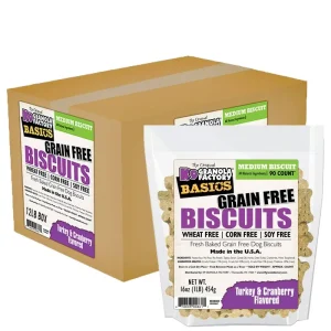 K9 Granola GRAIN FREE Simply Biscuits Turkey & Cranberry - Medium Crunchy Dog Treats - 12lb