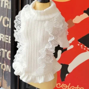 Wooflink Holiday Ready Turtleneck in White