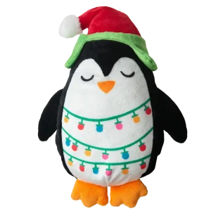 SnugArooz Penguin with Christmas lights