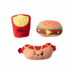 PetShop by Fringe Studio Fast Foods Plush Dog Toy Set Small, 3-Count