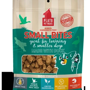 Plato Pet Treats Small Bites Duck Crunchy Dog Treats - 6 oz Bag