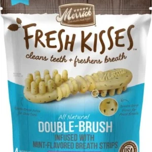 Merrick Fresh Kisses Mint Breath Strips Large Brush Dog Dental Chews - 4 Count