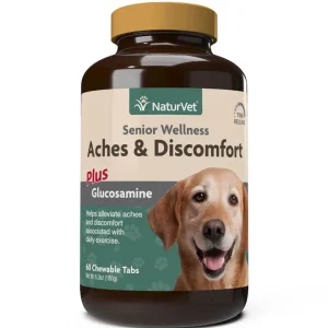 Naturvet Senior Aches & Discomfort Tablets Hip and Joint Dog Supplements - 60 ct Bottle
