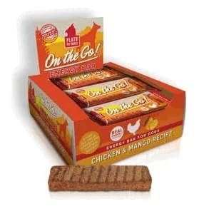 Plato Pet Treats Energy Bar Chicken & Mango Recipe Soft and Chewy Dog Treats - 12 ct Counter Display Box