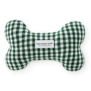 Evergreen Gingham Dog Squeaky Toy