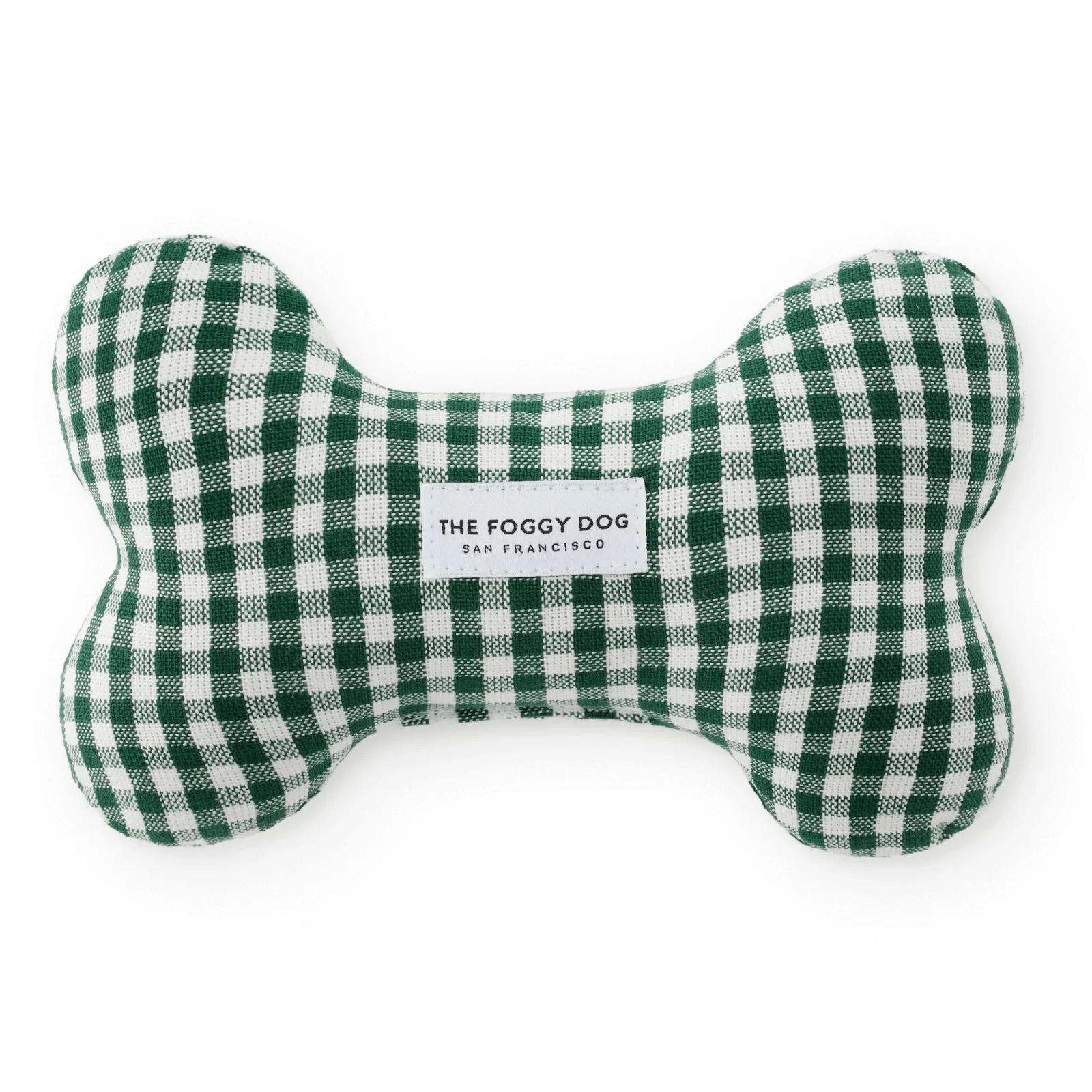 Evergreen Gingham Dog Squeaky Toy