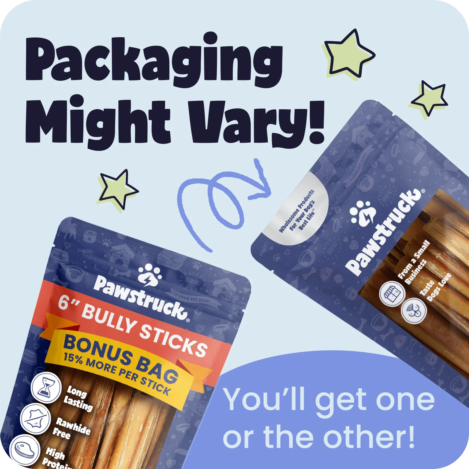 Pawstruck 5 Pack Bully Sticks with Bonus Inch for Dogs - Image 2
