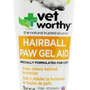 Vet Worthy First Aid Hairball Paw Gel Aid Salmon Flavor Cat Healthcare - 3 oz Gel Tube