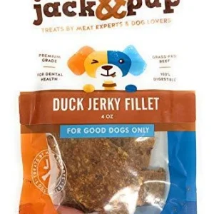 Jack & Pup Duck Jerky Dog Natural Chews - 4 oz Bag