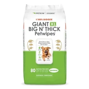 Petkin Gaint Big N' Thick Unscented Petwipes for Dogs and Cats